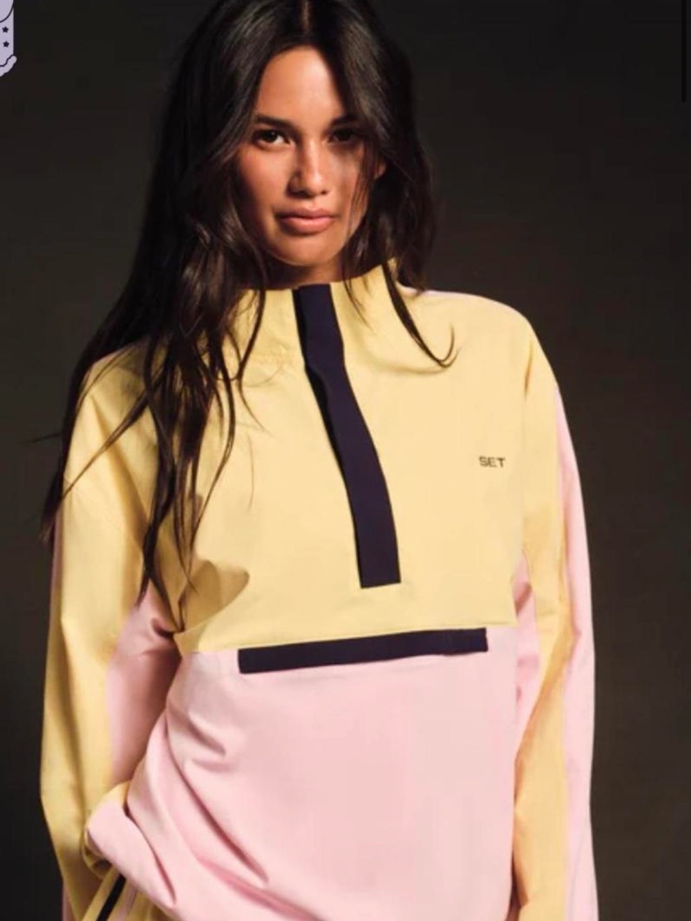SET ACTIVE, NYLON TRACK 90'S PULLOVER - TAFFY